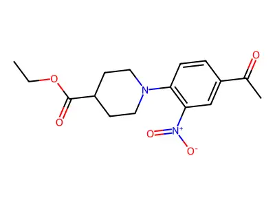 Ethyl 1-(4-acetyl-2-nitrophenyl)piperidine-4-carboxylate structure