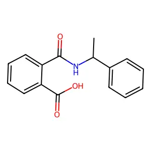 (R)-o-(((1-phenylethyl)amino)carbonyl)benzoic acid structure