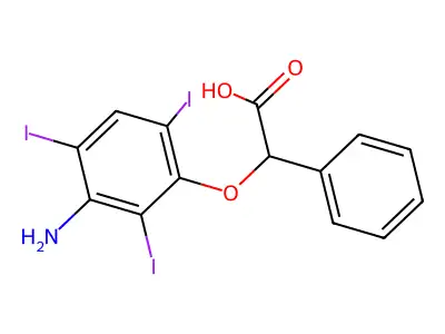 Acetic acid, 2-(3-amino-2,4,6-triiodophenoxy)-2-phenyl- structure