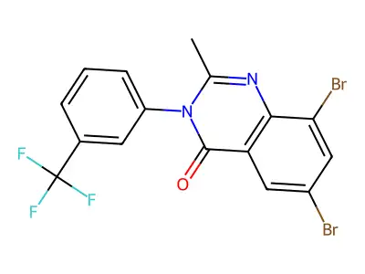 4(3h)-Quinazolinone,6,8-dibromo-2-methyl-3-[3-(trifluoromethyl)phenyl]- structure