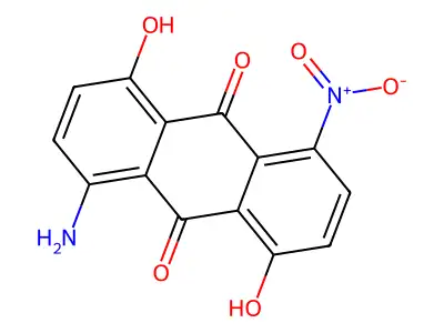 1-Amino-4,8-dihydroxy-5-nitroanthraquinone structure