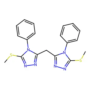 bis(5-(methylthio)-4-phenyl-4H-1,2,4-triazol-3-yl)methane structure