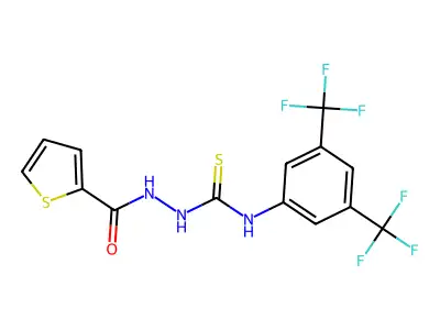4-(3,5-Bis(trifluoromethyl)phenyl)-1-(2-thienylcarbonyl)thiosemicarbazide structure