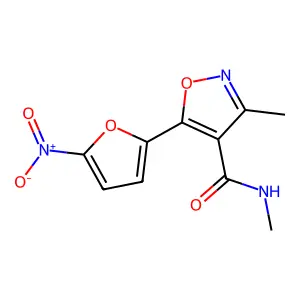 4-Isoxazolecarboxamide, N,3-dimethyl-5-(5-nitro-2-furyl)- structure