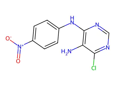 6-chloro-4-N-(4-nitrophenyl)pyrimidine-4,5-diamine structure