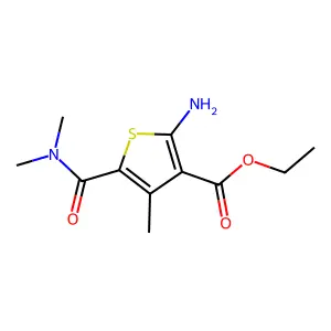 Ethyl 2-amino-5-(dimethylcarbamoyl)-4-methylthiophene-3-carboxylate structure