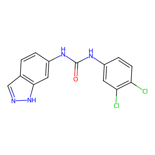 1-(3,4-dichlorophenyl)-3-(1H-indazol-6-yl)urea structure