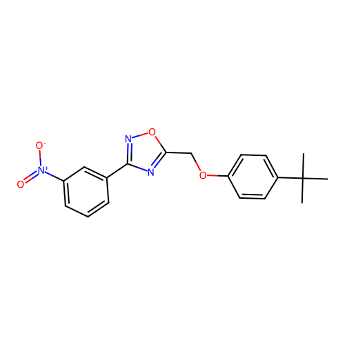 5-[(4-Tert-butylphenoxy)methyl]-3-(3-nitrophenyl)-1,2,4-oxadiazole structure