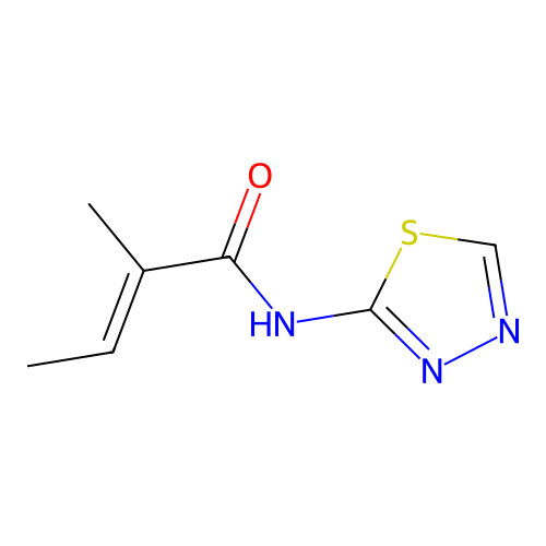 2-methyl-N-(1,3,4-thiadiazol-2-yl)but-2-enamide structure