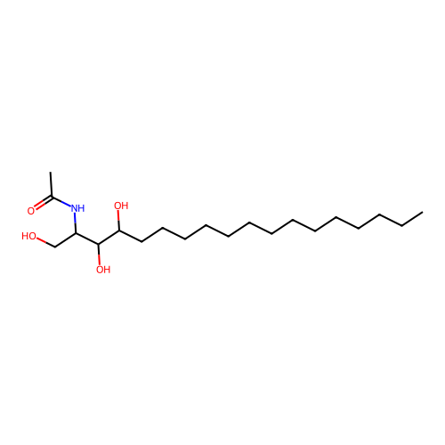 N-(1,3,4-trihydroxyoctadecan-2-yl)acetamide structure
