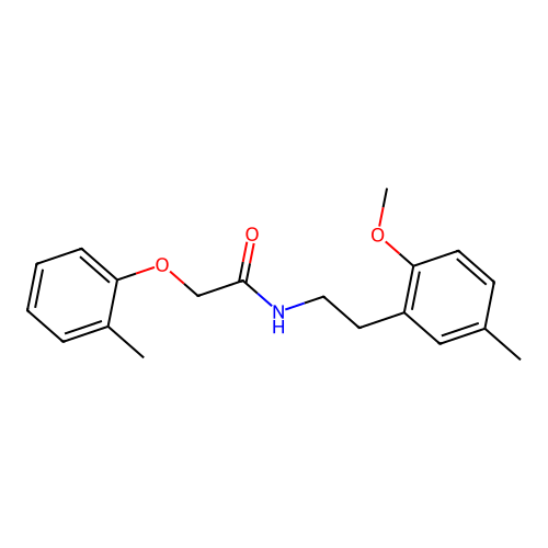 N-[2-(2-methoxy-5-methylphenyl)ethyl]-2-(2-methylphenoxy)acetamide structure