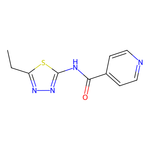 N-(5-ethyl-1,3,4-thiadiazol-2-yl)pyridine-4-carboxamide structure