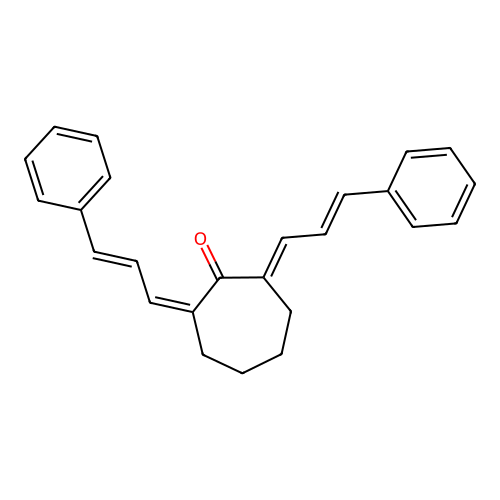 2,7-Dicinnamylidenecycloheptan-1-one structure