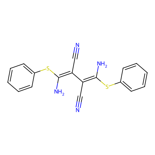 1,4-Diamino-2,3-dicyano-1,4-bis(phenylthio)butadiene structure