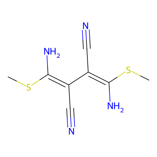 1,4-Diamino-2,3-dicyano-1,4-bis(methylthio)butadiene structure