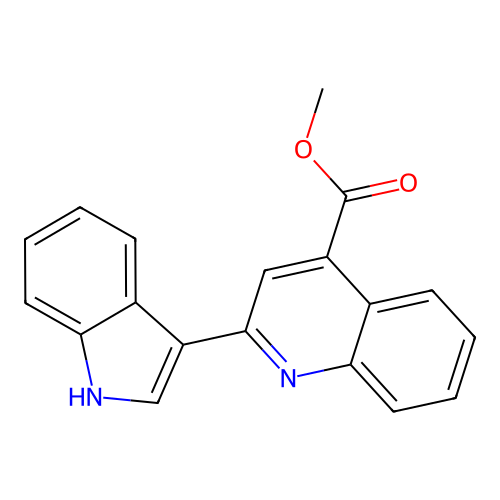 Methyl 2-(3-indolyl)-4-quinolinecarboxylate structure