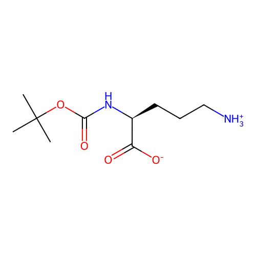 (2S)-5-azaniumyl-2-[(2-methylpropan-2-yl)oxycarbonylamino]pentanoate structure