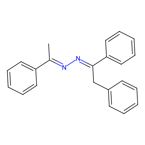 (E)-1,2-diphenyl-N-[(E)-1-phenylethylideneamino]ethanimine structure