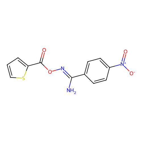 4-nitro-N'-[(thiophen-2-ylcarbonyl)oxy]benzenecarboximidamide structure