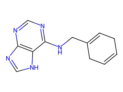 N-(cyclohexa-1,4-dien-1-ylmethyl)-7H-purin-6-amine structure