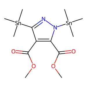 Dimethyl 2,5-bis(trimethylstannyl)pyrazole-3,4-dicarboxylate structure