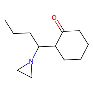 2-[1-(Aziridin-1-yl)butyl]cyclohexanone structure