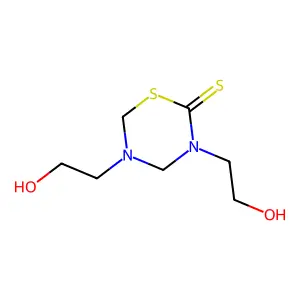 3,5-Bis(2-hydroxyethyl)-1,3,5-thiadiazinane-2-thione structure