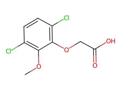 3,6-Dichloro-2-methoxyphenoxyacetic acid structure