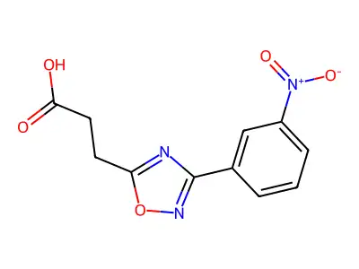 3-[3-(3-Nitrophenyl)-1,2,4-oxadiazol-5-yl]propanoic acid structure