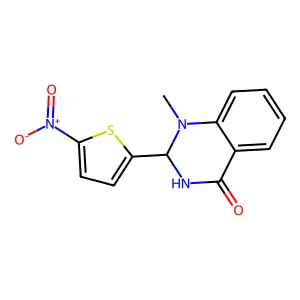 2,3-Dihydro-1-methyl-2-(5-nitro-2-thienyl)-4(1H)-quinazolinone structure