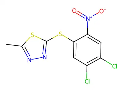 2-[(4,5-Dichloro-2-nitrophenyl)thio]-5-methyl-1,3,4-thiadiazole structure