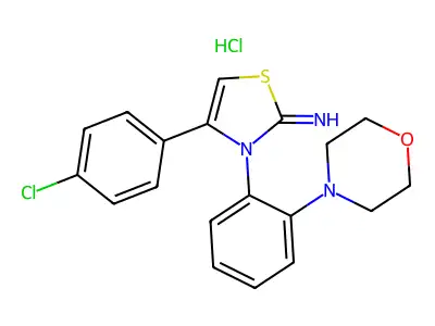 4-(4-chlorophenyl)-3-(2-morpholin-4-ylphenyl)-1,3-thiazol-2-imine Hydrochloride structure
