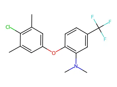 N1,N1-dimethyl-2-(4-chloro-3,5-dimethylphenoxy)-5-(trifluoromethyl)aniline structure