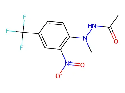 N'-methyl-N'-[2-nitro-4-(trifluoromethyl)phenyl]acetohydrazide structure