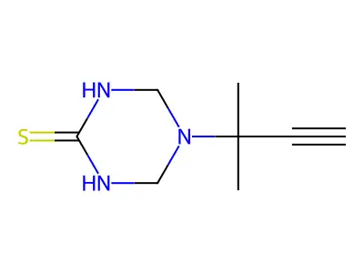 5-(2-Methylbut-3-yn-2-yl)-1,3,5-triazinane-2-thione structure