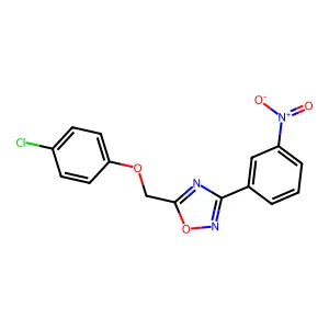 5-[(4-Chlorophenoxy)methyl]-3-(3-nitrophenyl)-1,2,4-oxadiazole structure