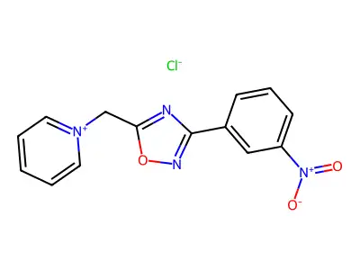 1-((3-(3-Nitrophenyl)-1,2,4-oxadiazol-5-yl)methyl)pyridin-1-ium chloride structure