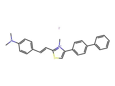 N,N-dimethyl-4-[(Z)-2-[3-methyl-4-(4-phenylphenyl)-1,3-thiaz structure