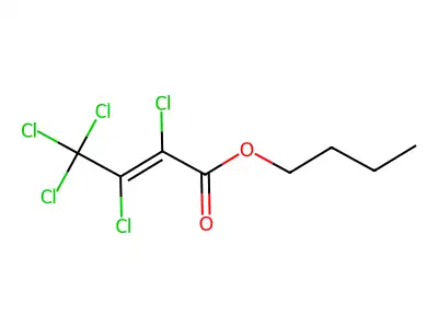 2-Butenoic acid, 2,3,4,4,4-pentachloro-, butyl ester structure