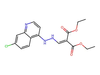 diethyl 2-[[2-(7-chloroquinolin-4-yl)hydrazinyl]methylidene]propanedioate structure