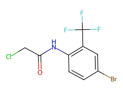 N-[4-bromo-2-(trifluoromethyl)phenyl]-2-chloroacetamide structure
