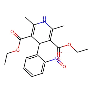 Diethyl 2,6-dimethyl-4-(2-nitrophenyl)-1,4-dihydropyridine-3,5-dicarboxylate structure