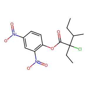 2,4-Dinitrophenyl 2-chloro-2-ethyl-3-methylpentanoate structure