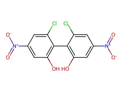6,6'-Dichloro-4,4'-dinitro-O,O'-biphenol structure