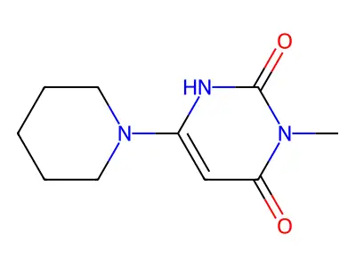 3-methyl-6-piperidin-1-yl-1H-pyrimidine-2,4-dione structure