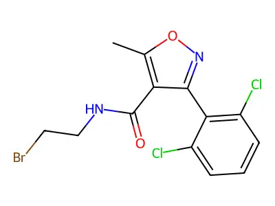 N-(2-bromoethyl)-3-(2,6-dichlorophenyl)-5-methyl-1,2-oxazole-4-carboxamide structure
