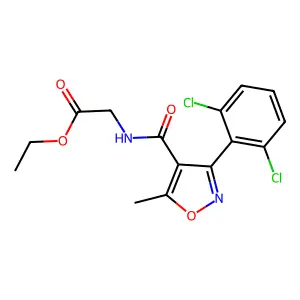 Ethyl 2-({[3-(2,6-dichlorophenyl)-5-methyl-4-isoxazolyl]carbonyl}amino)acetate structure