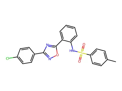 N-[2-[3-(4-chlorophenyl)-1,2,4-oxadiazol-5-yl]phenyl]-4-methylbenzenesulfonamide structure