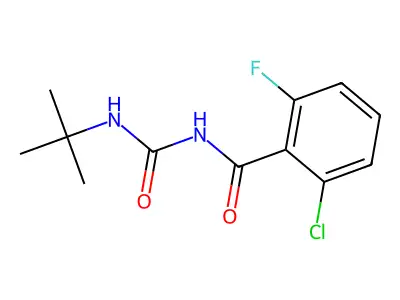 N-(tert-butylcarbamoyl)-2-chloro-6-fluorobenzamide structure