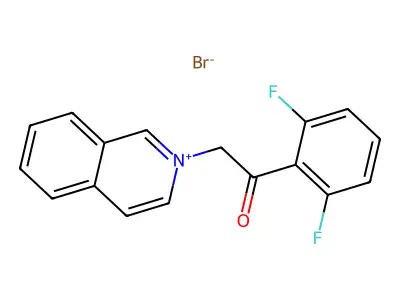 1-(2,6-Difluorophenyl)-2-isoquinolinium-2-ylethan-1-one bromide structure